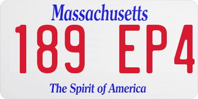 MA license plate 189EP4
