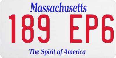 MA license plate 189EP6