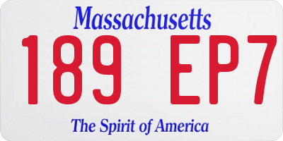 MA license plate 189EP7