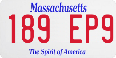 MA license plate 189EP9