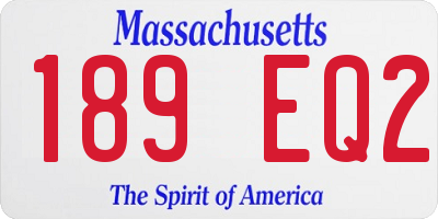 MA license plate 189EQ2