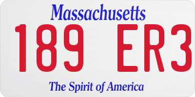 MA license plate 189ER3