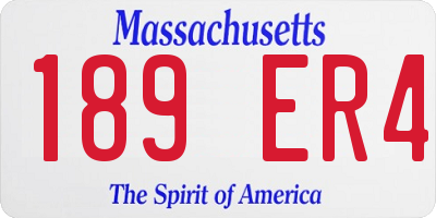 MA license plate 189ER4
