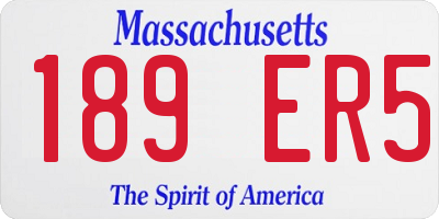 MA license plate 189ER5