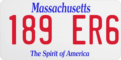 MA license plate 189ER6