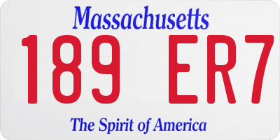 MA license plate 189ER7