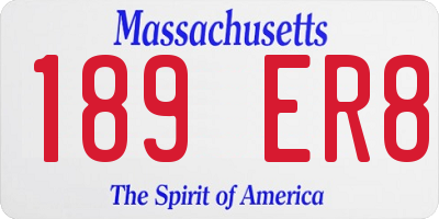 MA license plate 189ER8
