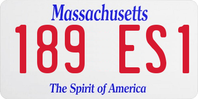 MA license plate 189ES1