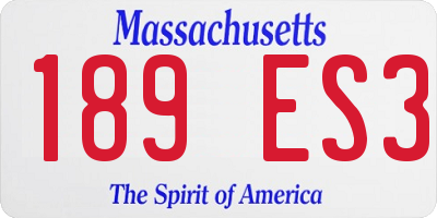 MA license plate 189ES3