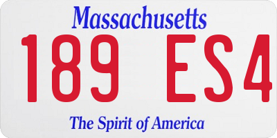 MA license plate 189ES4