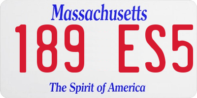 MA license plate 189ES5