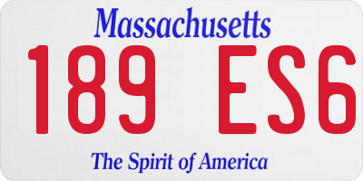 MA license plate 189ES6