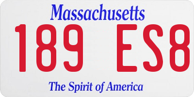 MA license plate 189ES8