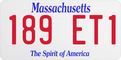 MA license plate 189ET1
