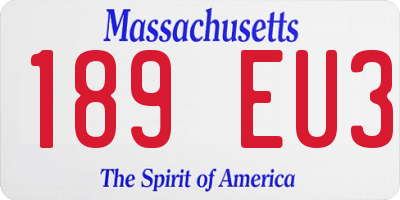 MA license plate 189EU3