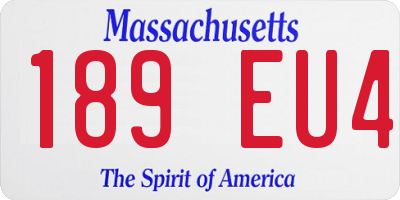MA license plate 189EU4