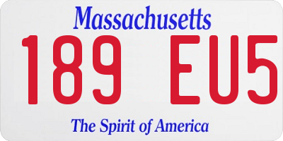 MA license plate 189EU5