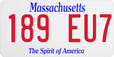 MA license plate 189EU7