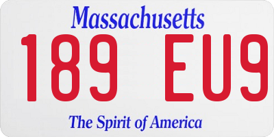 MA license plate 189EU9