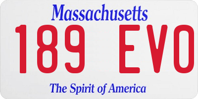 MA license plate 189EV0