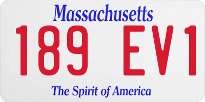 MA license plate 189EV1