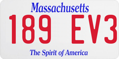 MA license plate 189EV3