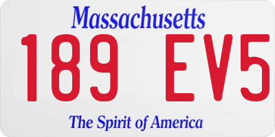 MA license plate 189EV5