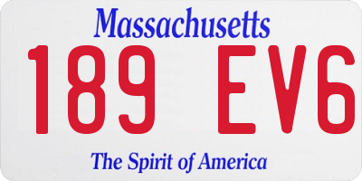 MA license plate 189EV6