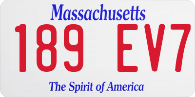 MA license plate 189EV7
