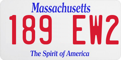 MA license plate 189EW2