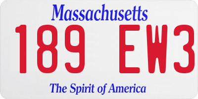 MA license plate 189EW3