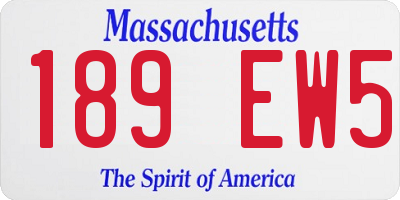 MA license plate 189EW5