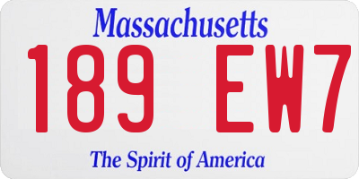 MA license plate 189EW7