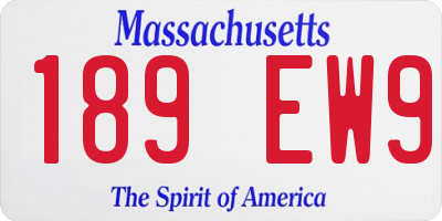 MA license plate 189EW9
