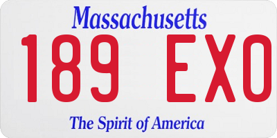 MA license plate 189EX0