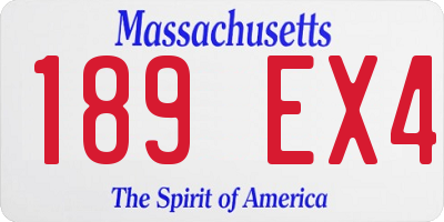 MA license plate 189EX4
