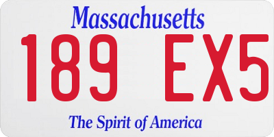 MA license plate 189EX5