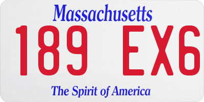 MA license plate 189EX6