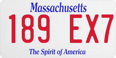 MA license plate 189EX7
