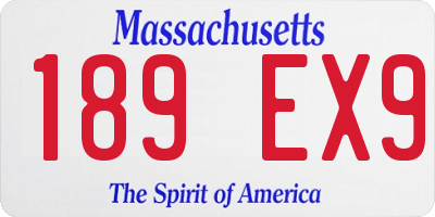 MA license plate 189EX9