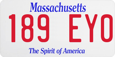 MA license plate 189EY0