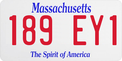 MA license plate 189EY1
