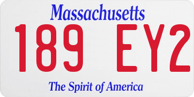 MA license plate 189EY2