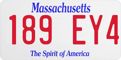 MA license plate 189EY4