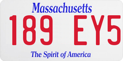 MA license plate 189EY5