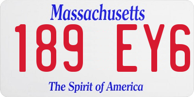 MA license plate 189EY6