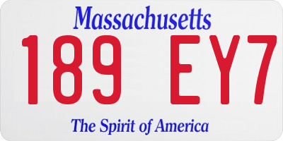 MA license plate 189EY7