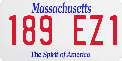 MA license plate 189EZ1