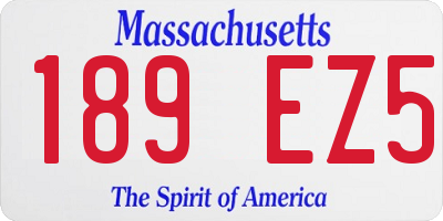 MA license plate 189EZ5