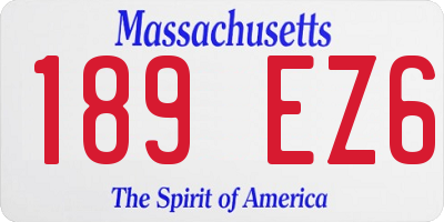 MA license plate 189EZ6
